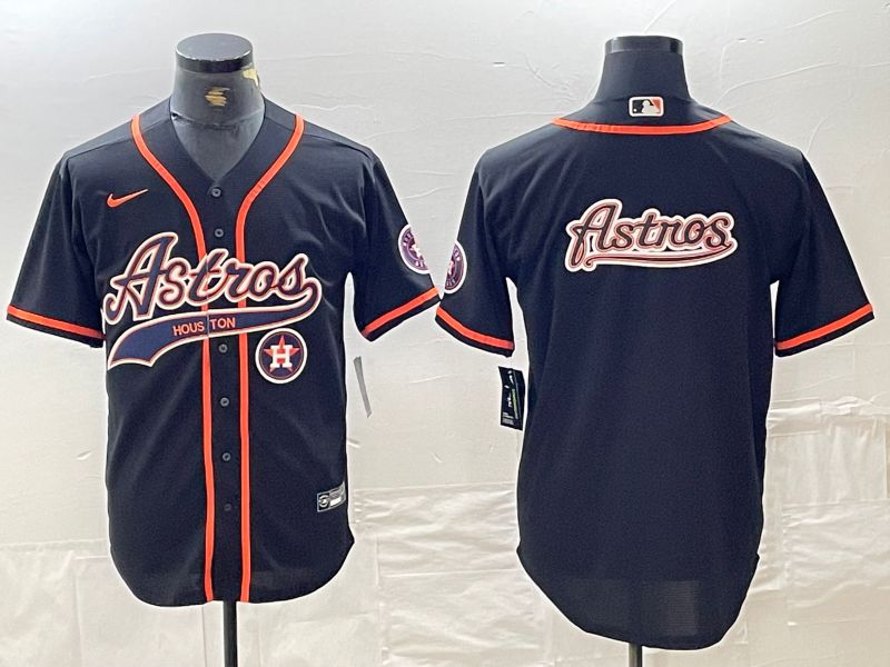 Men Houston Astros Blank Black Jointly 2024 Nike MLB Jersey style 8->pittsburgh steelers->NFL Jersey